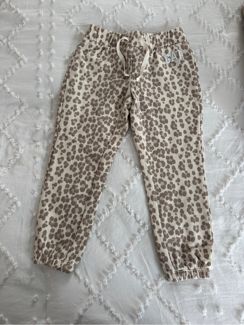 GAP Kids Neutral Leopard Print Joggers